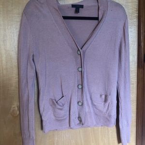 pink wool cardigan